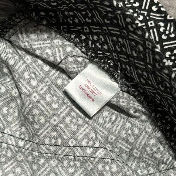 SO Black & White Geometric Pattern Rayon Joggers L - Picture 9 of 9